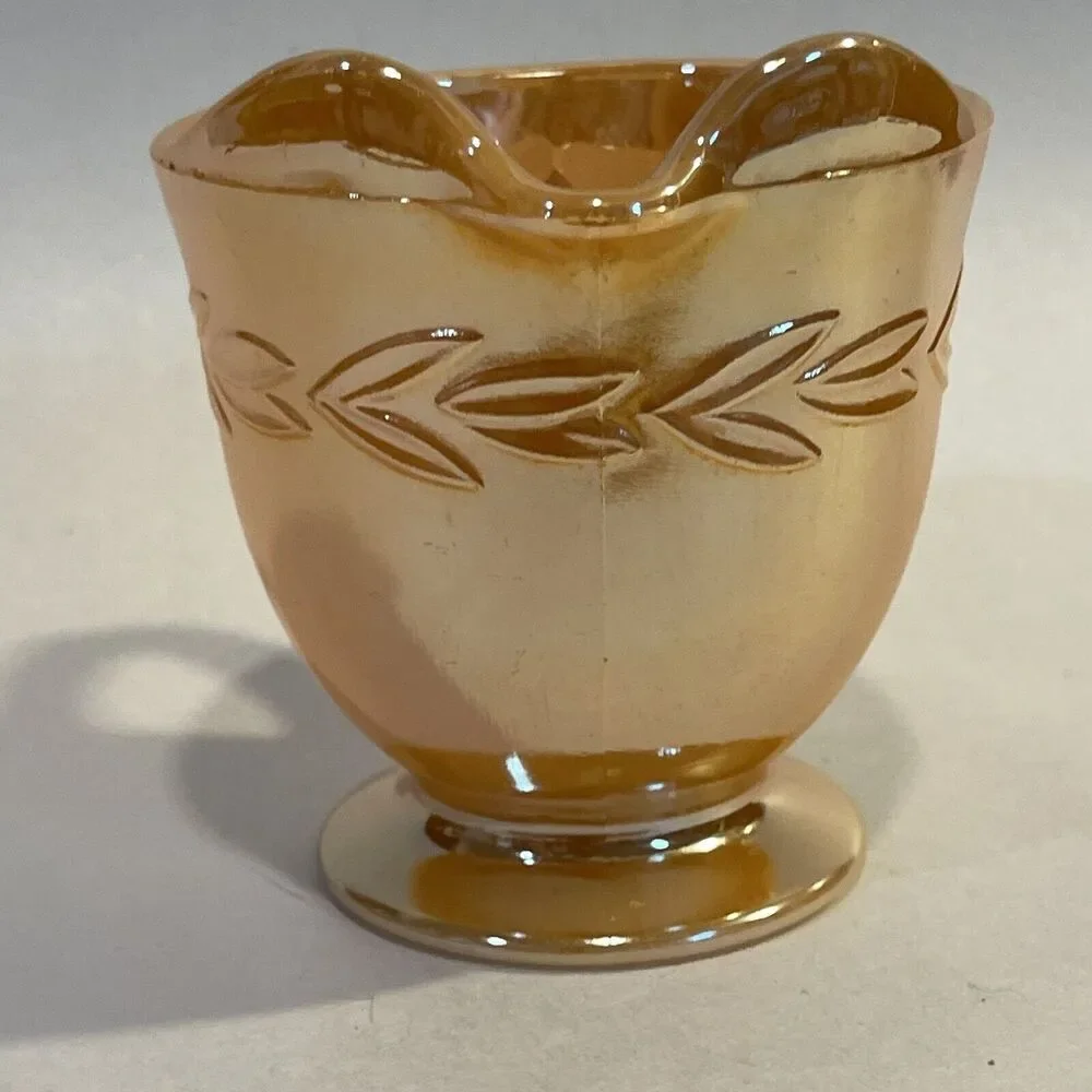 Anchor Hocking Fire King Peach Luster Laurel‎ Creamer Pitcher Vintage